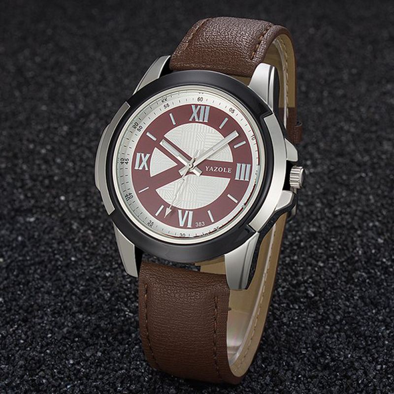 Mænd Watch Læderrem Lysende Casual Udendørs Mandlige Quartz Armbåndsur