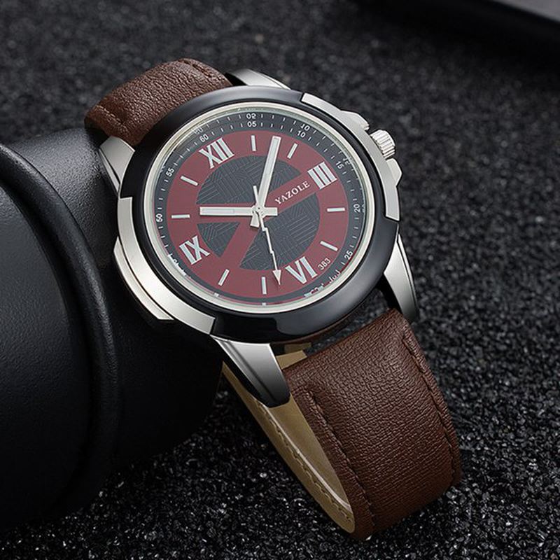 Mænd Watch Læderrem Lysende Casual Udendørs Mandlige Quartz Armbåndsur