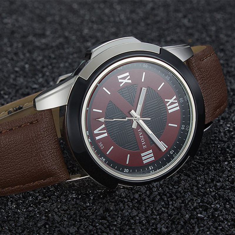 Mænd Watch Læderrem Lysende Casual Udendørs Mandlige Quartz Armbåndsur