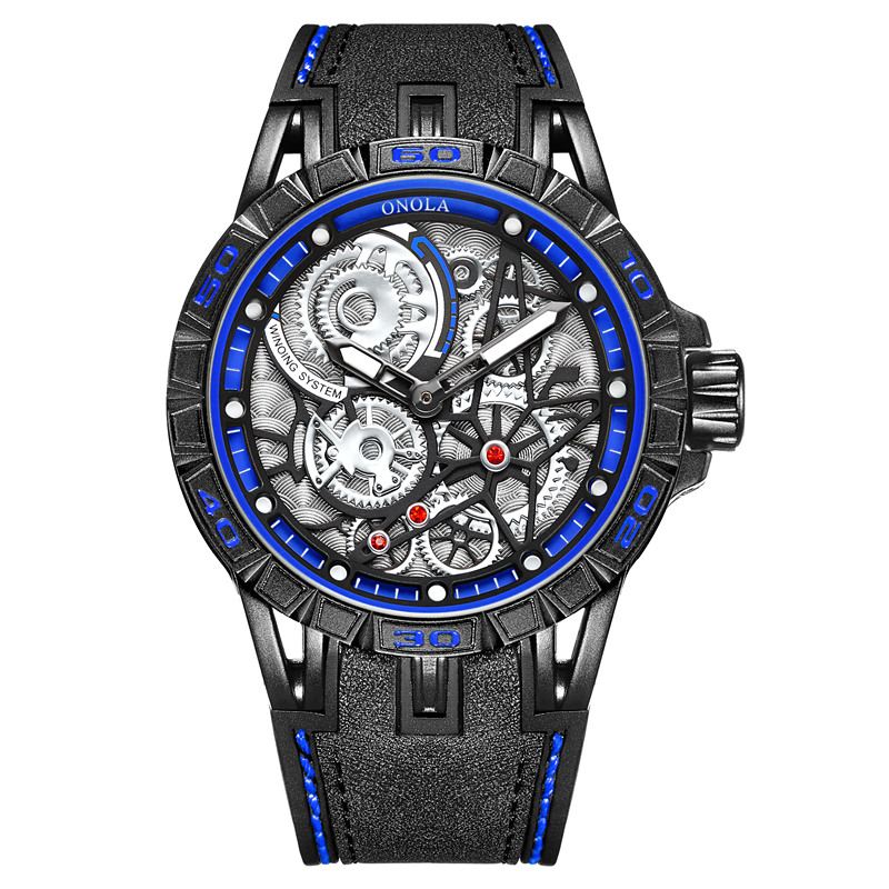 Mode Big Hollow Dial Cool Mænd Sport Style Quartz Watch