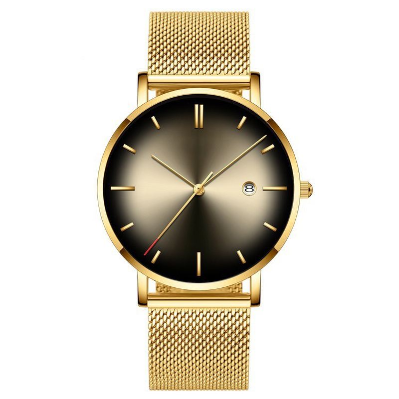 Mode Casual Business Gradient Color Multi-function Mesh Strap Quartz Watch