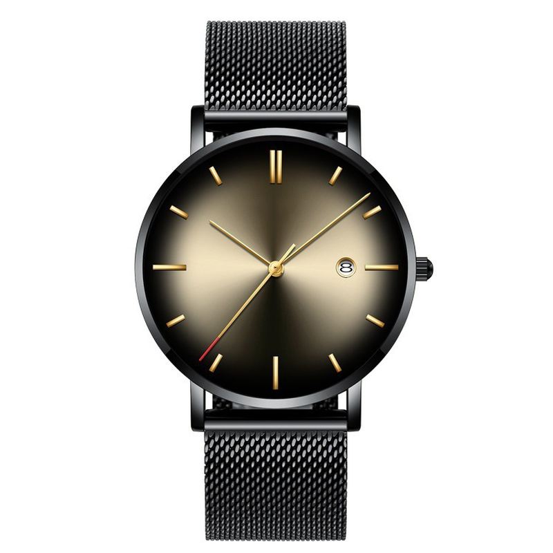 Mode Casual Business Gradient Color Multi-function Mesh Strap Quartz Watch