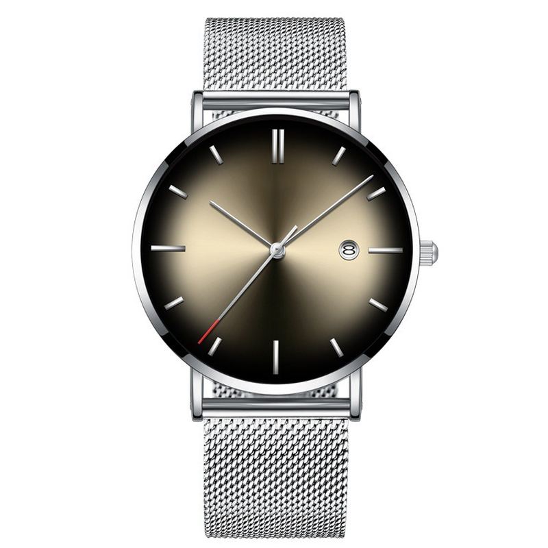 Mode Casual Business Gradient Color Multi-function Mesh Strap Quartz Watch