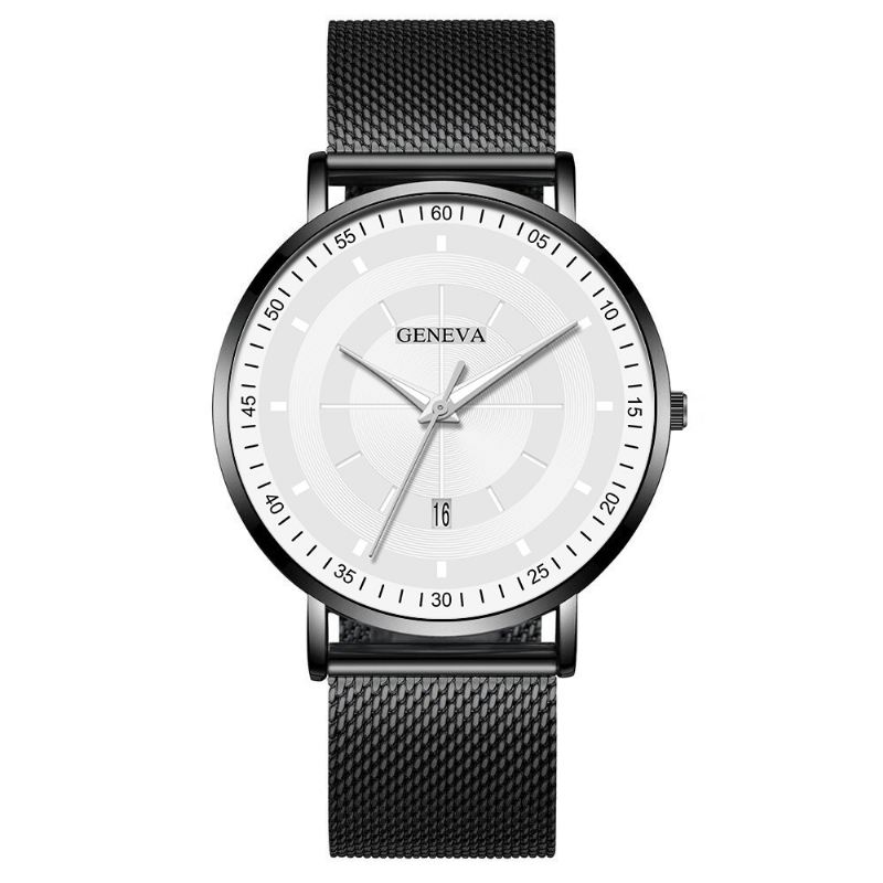 Mode Casual Lysende Pointers Business Multi-function Mesh Strap Quartz Watch