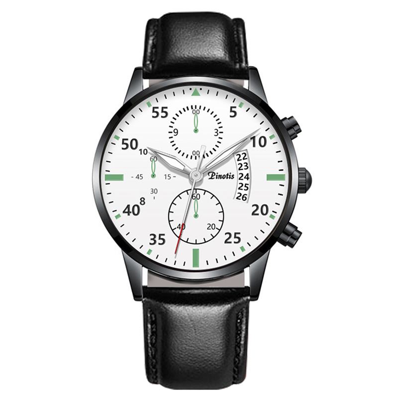 Mode Elegant Business Casual Sportsbælte Læderbånd Herre Quartz Watch