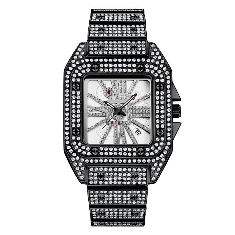 Mode Elegant Quartz Watch Diamond Cool Herre Watch Square Dial Shape Quartz Watch