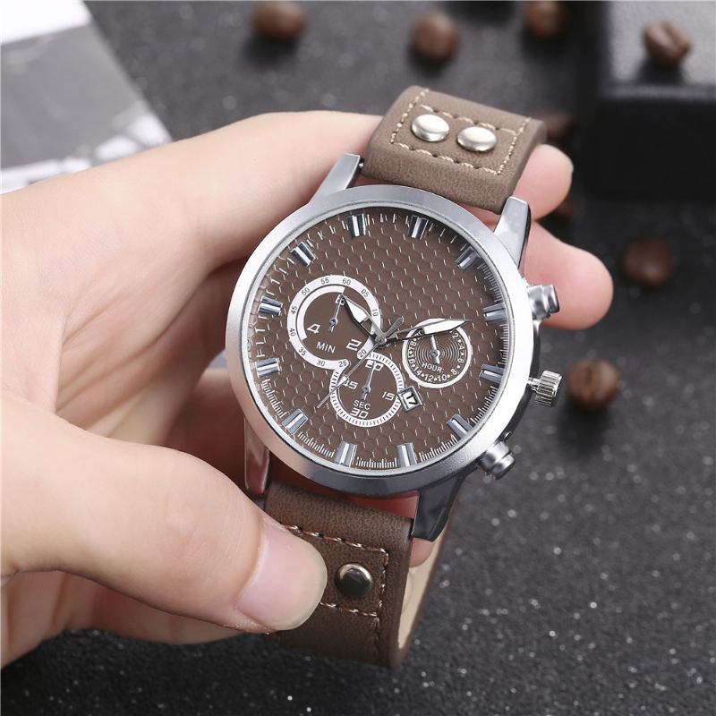 Mode Elegent Sports Business Casual Bælte Herre Watch Quartz Watch