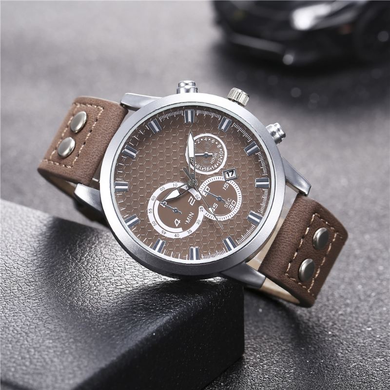 Mode Elegent Sports Business Casual Bælte Herre Watch Quartz Watch