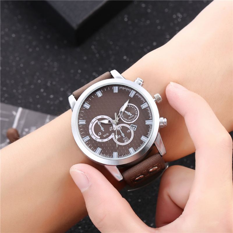 Mode Elegent Sports Business Casual Bælte Herre Watch Quartz Watch