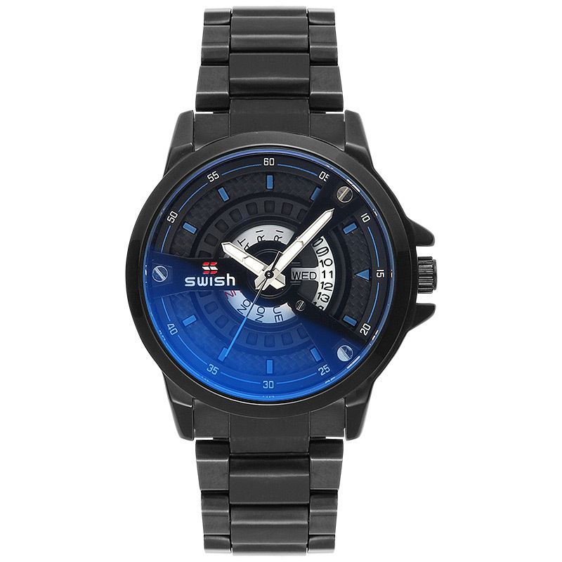 Mode Herreur 3atm Vandtæt Lysende Dato Uge Display Quartz Watch