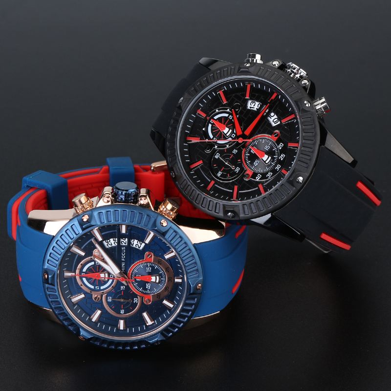 Mode Herreur Chronograph Lysende Dato Display Vandtæt Quartz Ur