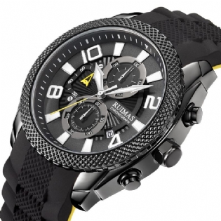 Mode Herreur Vandtæt Lysende Datovisning Chronograph Sport Quartz Watch