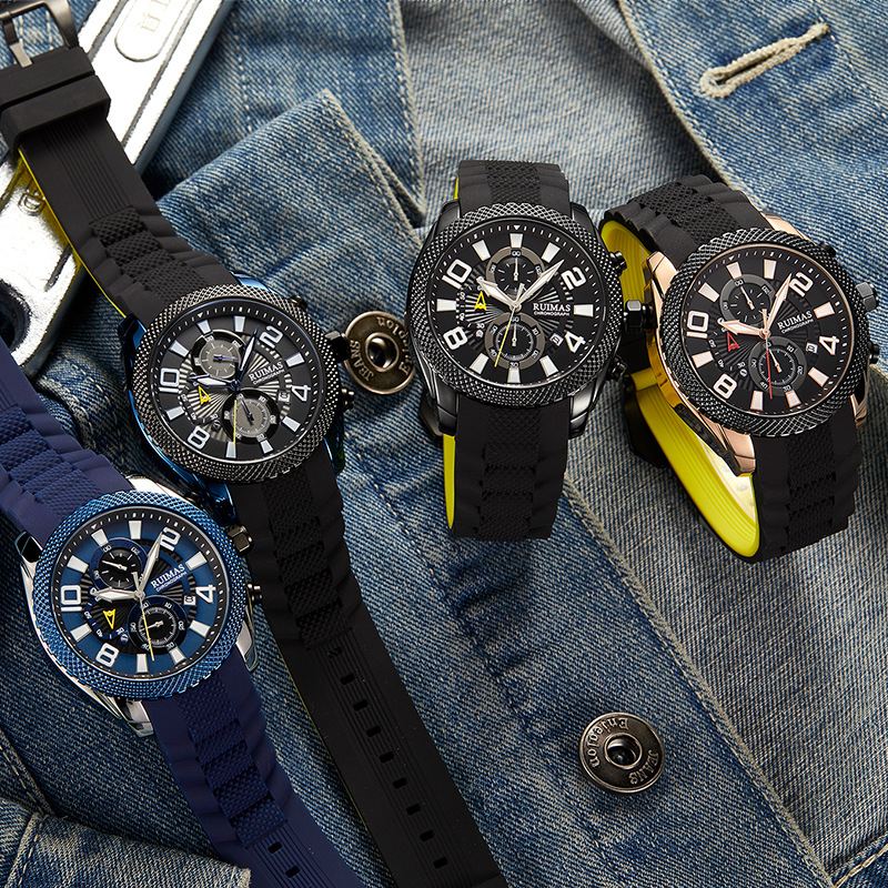 Mode Herreur Vandtæt Lysende Datovisning Chronograph Sport Quartz Watch