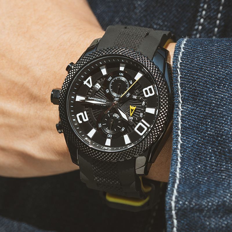 Mode Herreur Vandtæt Lysende Datovisning Chronograph Sport Quartz Watch