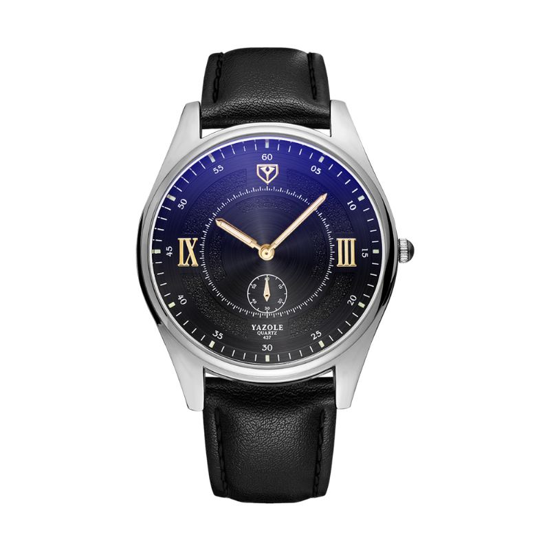 Mode Læderrem Lysende Display Herreur Quartz Watch