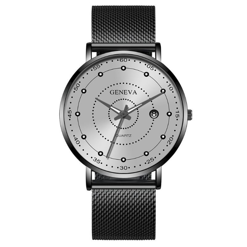 Mode Mænd Business Watch Dekoreret Pointer Luminous Quartz Watch