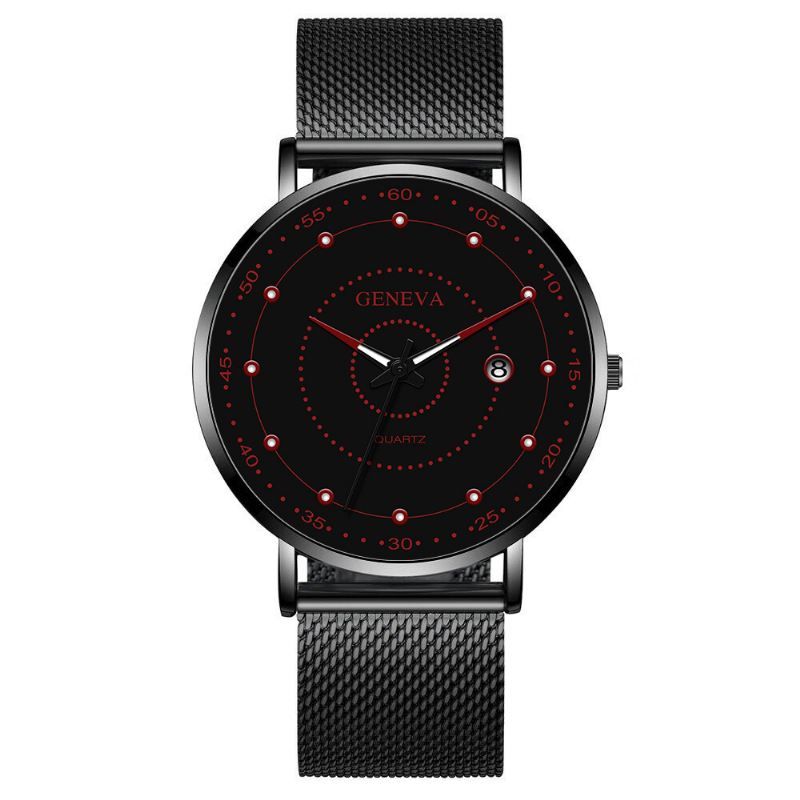 Mode Mænd Business Watch Dekoreret Pointer Luminous Quartz Watch