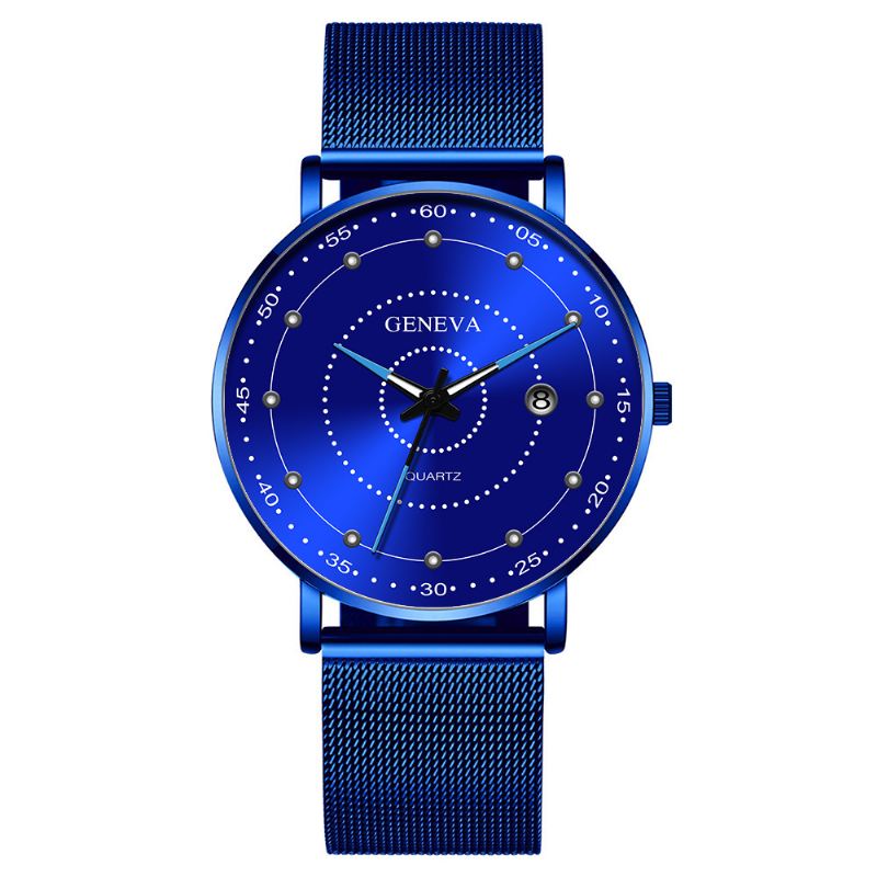 Mode Mænd Business Watch Dekoreret Pointer Luminous Quartz Watch