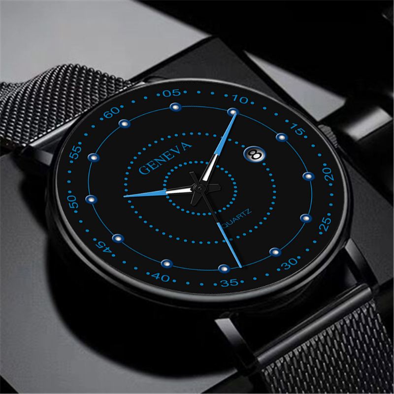 Mode Mænd Business Watch Dekoreret Pointer Luminous Quartz Watch