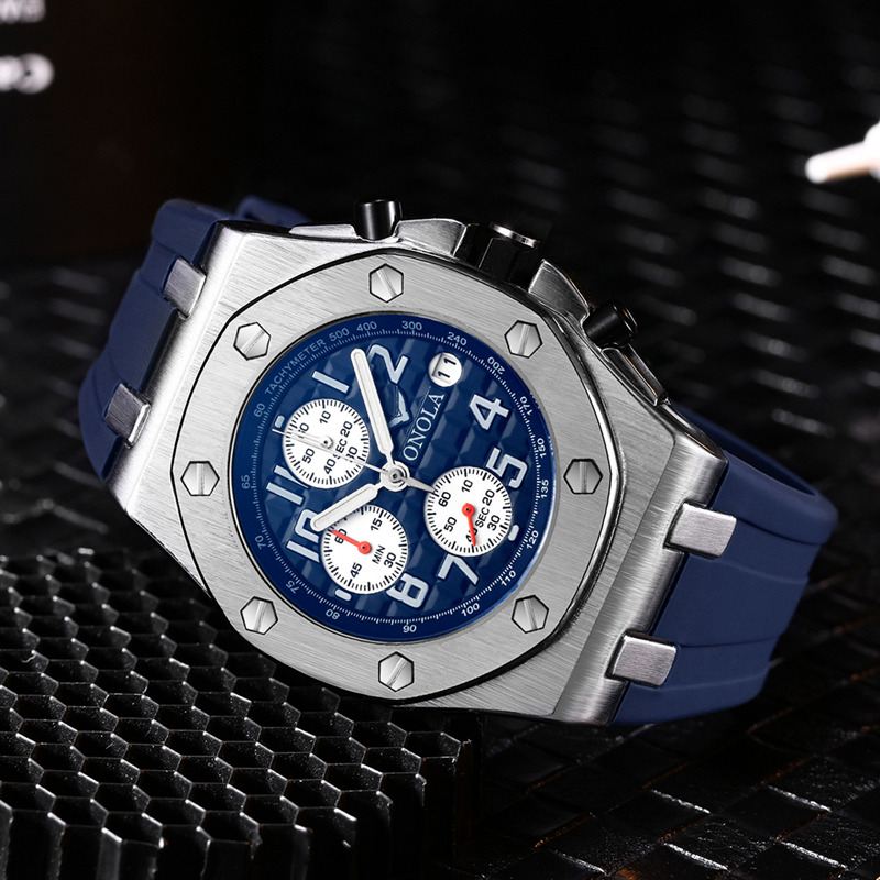 Mode Mænd Watch Dato Display Chronograph Vandtæt Multi-function Classic Quartz Watch