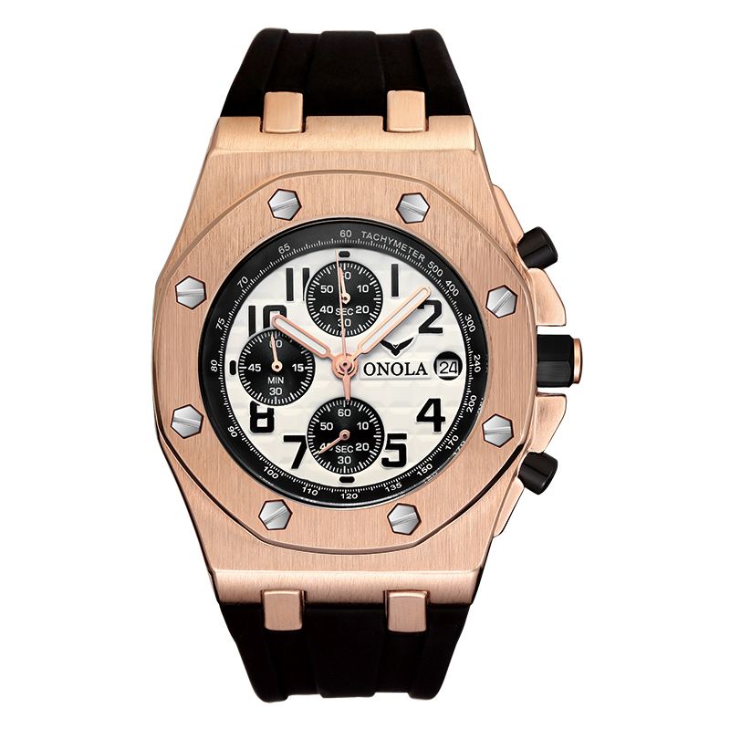 Mode Mænd Watch Dato Display Chronograph Vandtæt Multi-function Classic Quartz Watch