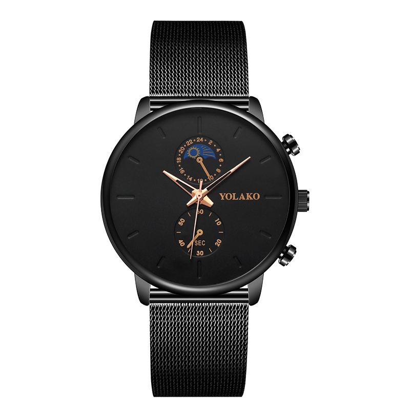 Mode Mesh Strap Mænd Vandtæt Business Style Watch Quartz Watch