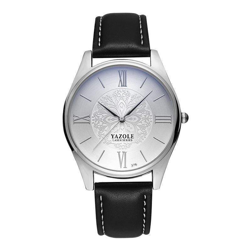 Mode Simple Dial Læderrem Herreur Quartz Watch