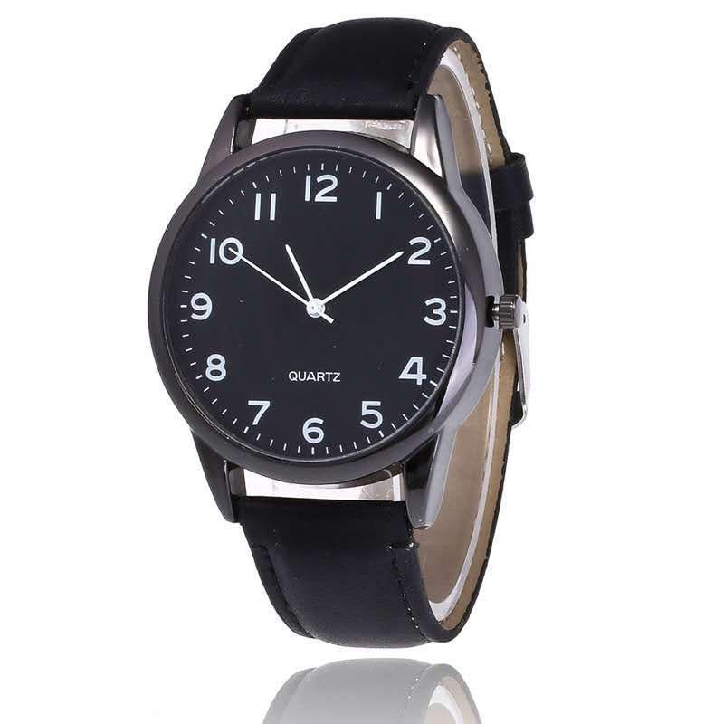 Mode Simple Læderrem Herre Quartz Watch