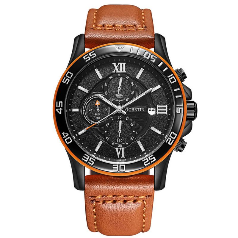 Multi-function Chronograph Herre Armbåndsur Business Style Quartz Ure