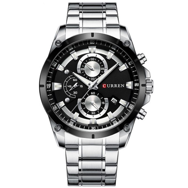 Multifunktion Business Style Herre Armbåndsur Lysende Display Quartz Ure