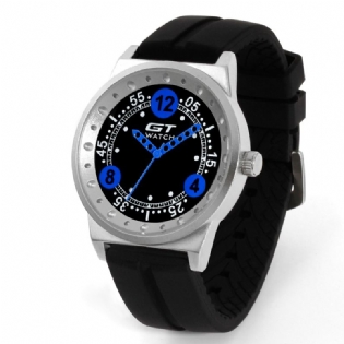 Silica Gel Strap Car Racing Style Mode Sport Casual Mænd Quartz Armbåndsur