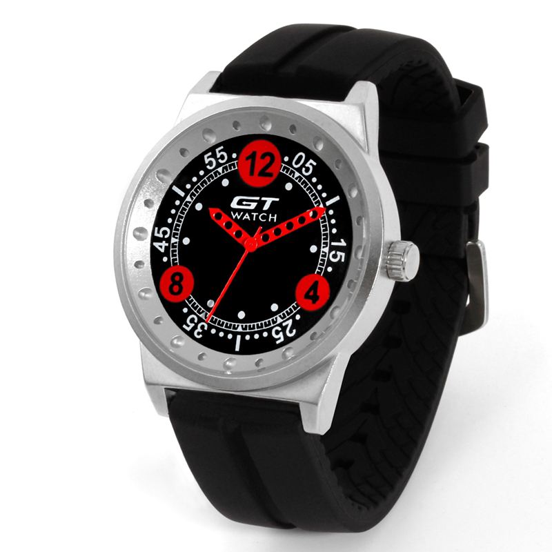 Silica Gel Strap Car Racing Style Mode Sport Casual Mænd Quartz Armbåndsur