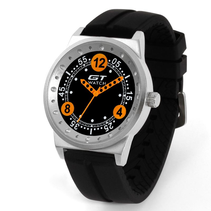 Silica Gel Strap Car Racing Style Mode Sport Casual Mænd Quartz Armbåndsur