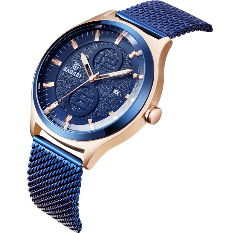 Ultratynd Business Style Herreur Mesh Steel Band Quartz Watch