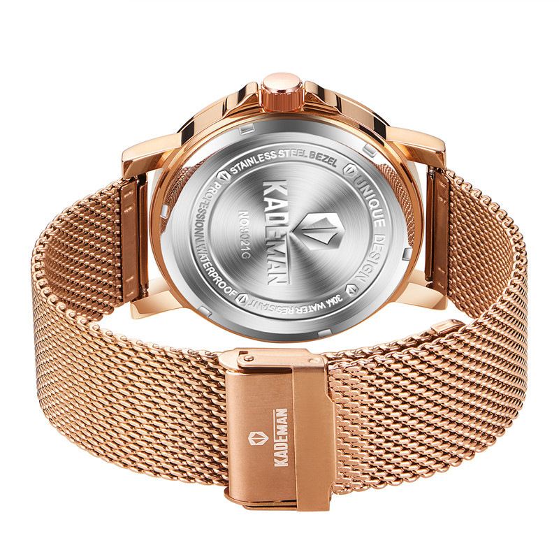 Ultratynde Mænd Armbåndsur Mesh Steel Band Quartz Ure