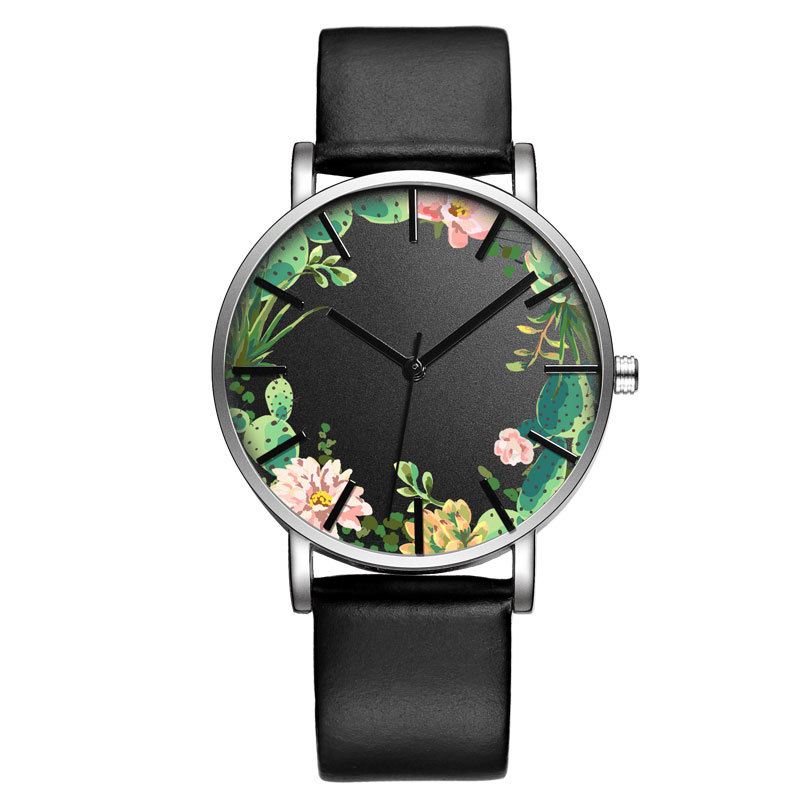 Unisex Armbåndsur Blomster Picture Dial Display Quartz Watch