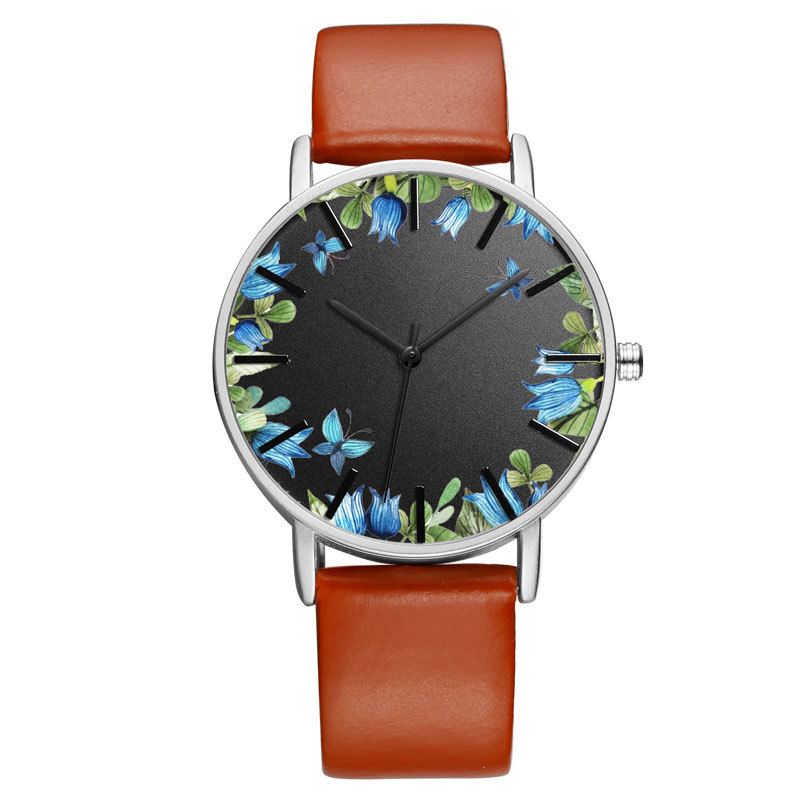 Unisex Armbåndsur Blomster Picture Dial Display Quartz Watch