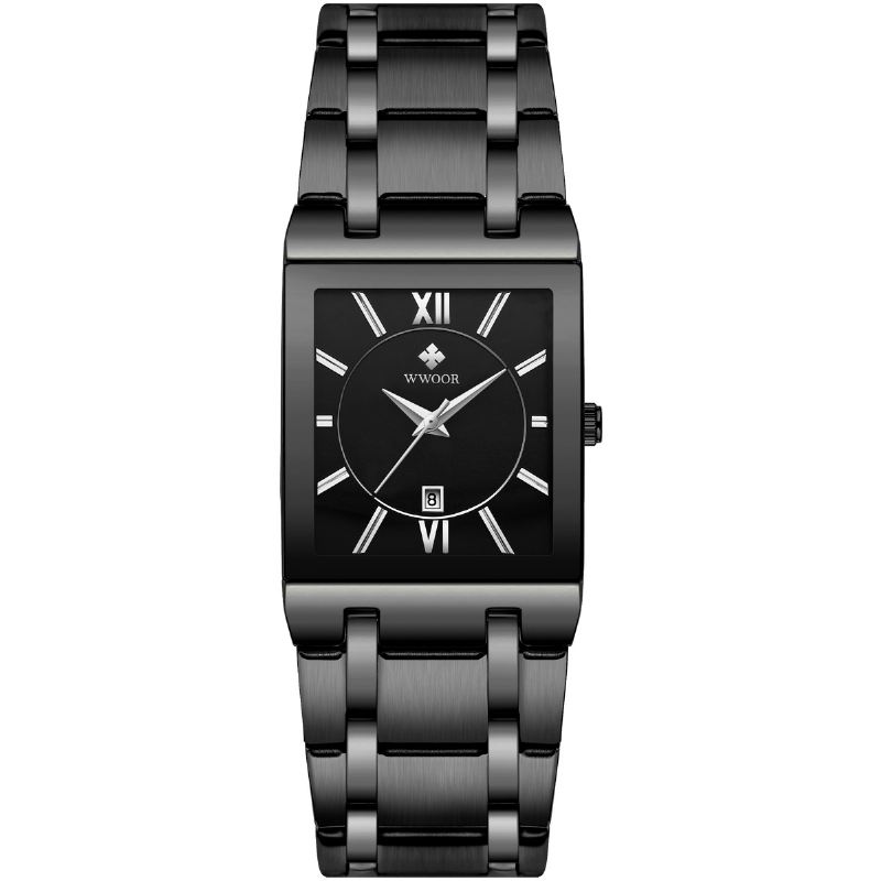 Vandtæt Fuldt Stål Business Style Herre Watch Dato Display Quartz Watch