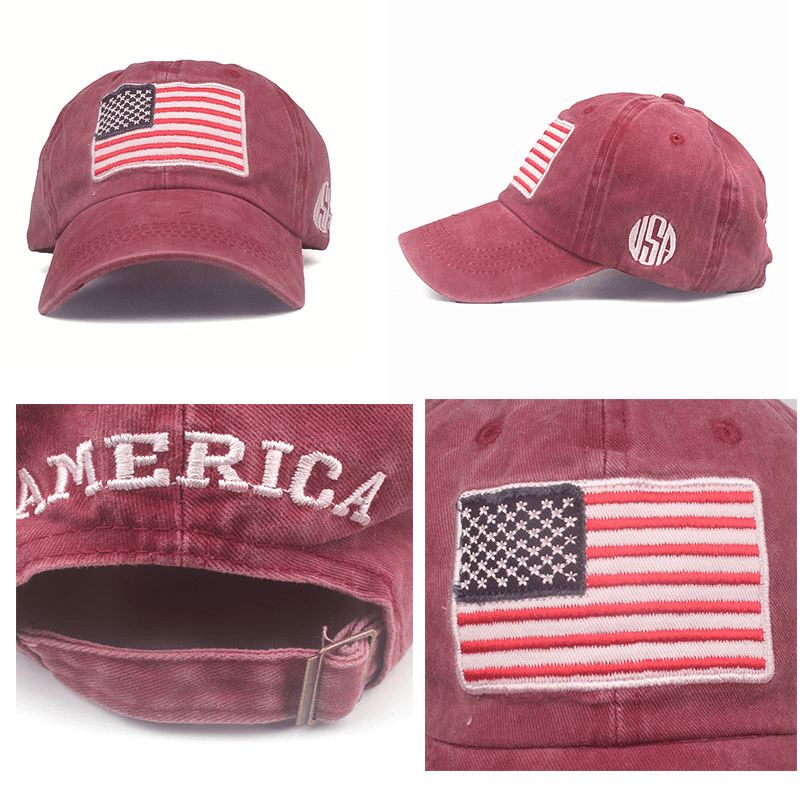 Amerikansk Flag Broderi Baseball Kasket