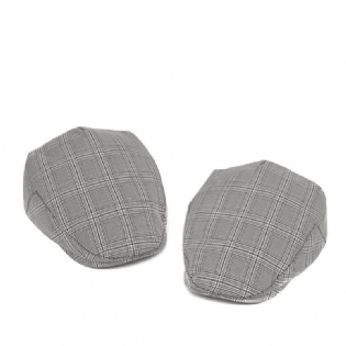 Britisk Plaid Baskerhat Mænds Forward Hat Engros Afslappet Retro Andetunge Gammel Mand Hat Dag Tynd Forår Og Sommer Tidevand