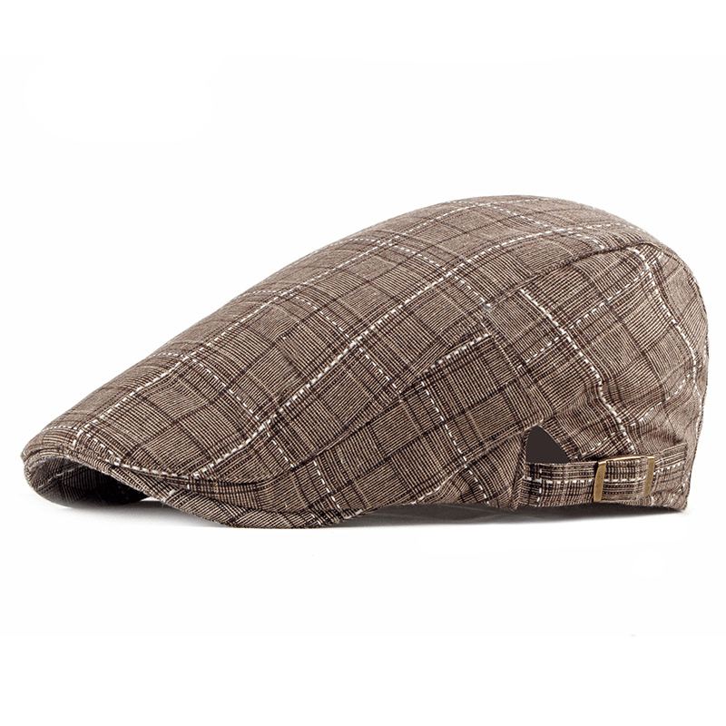 Britisk Retro Andetunge Hat Herre Plaid