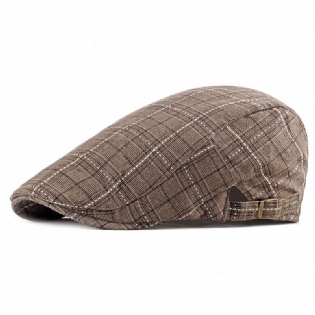 Britisk Retro Andetunge Hat Herre Plaid