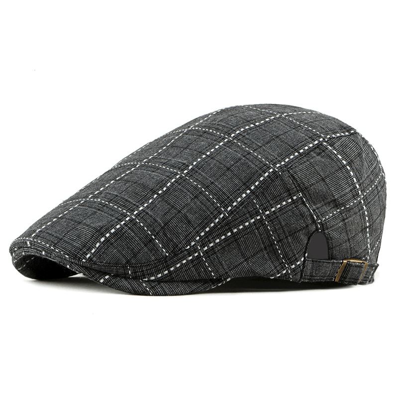 Britisk Retro Andetunge Hat Herre Plaid