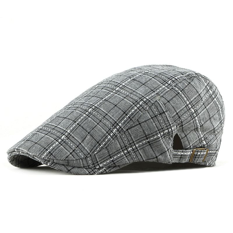 Britisk Retro Andetunge Hat Herre Plaid