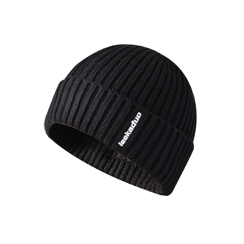 Broderet Flanging Dome Hat Outdoor Uld Strik Hat