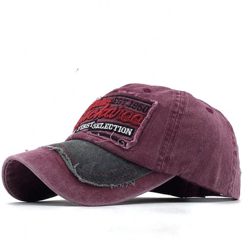 Coated Brodery Mode Udendørs Fiskeri Distressed Shading Hat