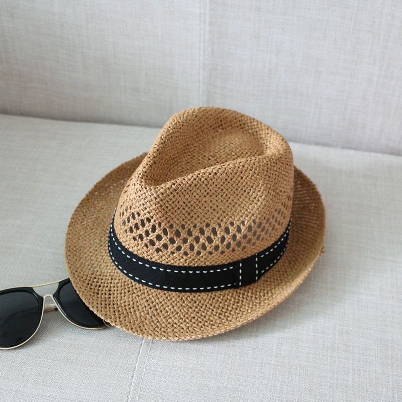 Cool Hat Ny Sommerhat Mænds Og Kvinders Tophat Vævet Britisk Stil Solbeskyttelse Beach Hollow Out Solhat