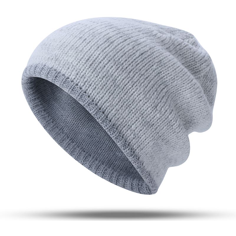 Dobbelt-sidet Iført Dobbeltlags Strik Hue Beanie Cap