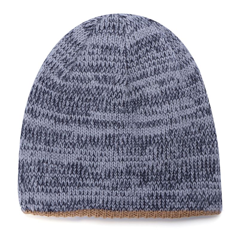 Dobbelt-sidet Iført Dobbeltlags Strik Hue Beanie Cap