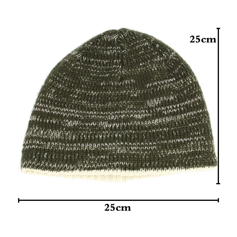 Dobbelt-sidet Iført Dobbeltlags Strik Hue Beanie Cap